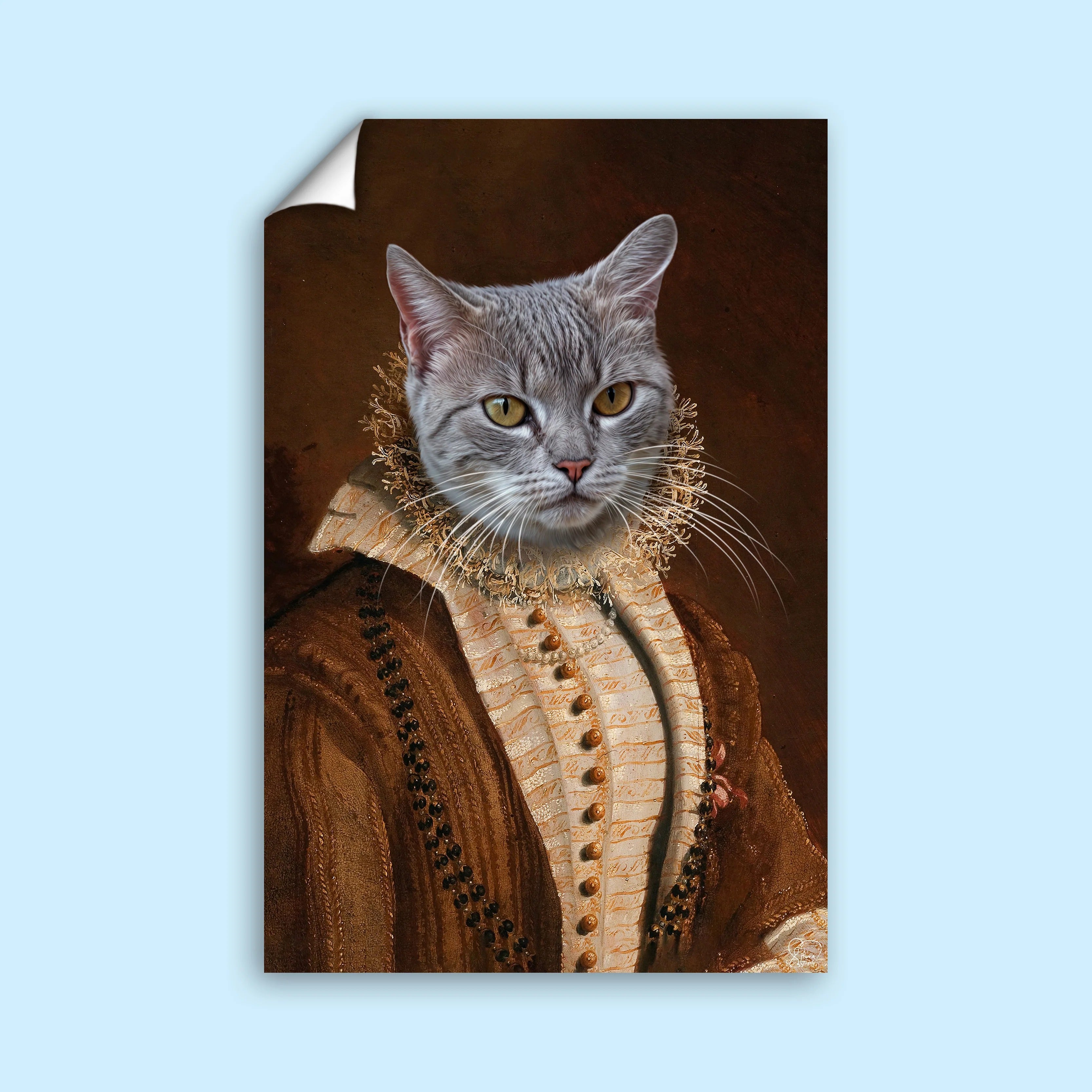 Aristocratic Elegance Pet Portrait – Custom Pet Canvas